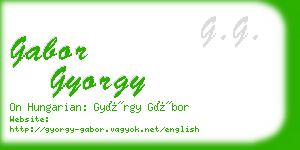 gabor gyorgy business card